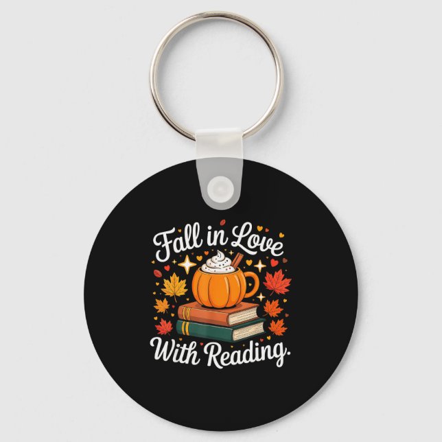 Fall In Love With Reading Autumn Pumpkin Mug Book  Nyckelring (Framsida)