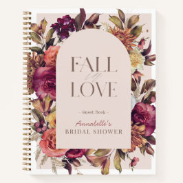Fall in Love Wreath Pink Bridal Shower Guest Book