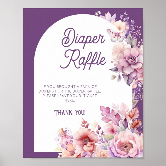 Fall in loveDiaper raffle blommigt baby in bloom Poster (Framsidan)