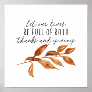 Fall Inspirational Happy thanksgiving Poster