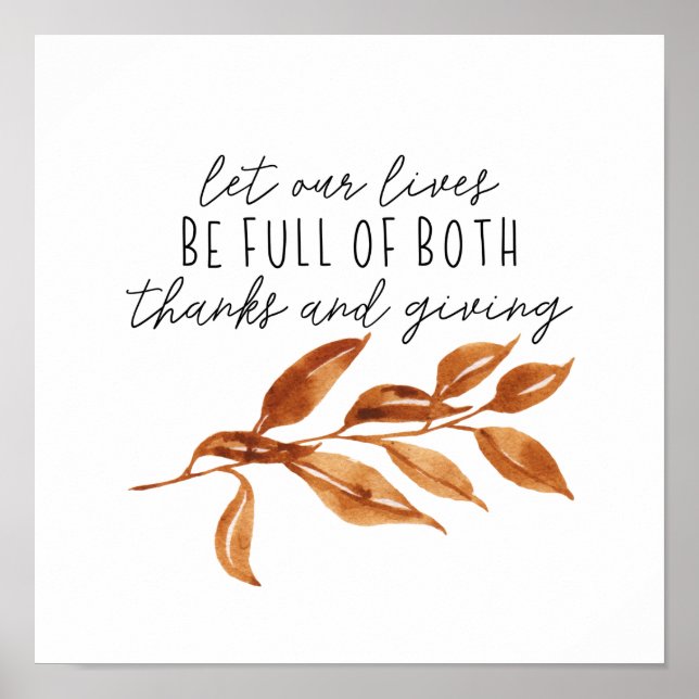 Fall Inspirational Happy thanksgiving Poster (Framsidan)