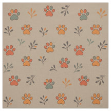 Fall Inspired Paw Skriv ut bomullsFabric av Yard