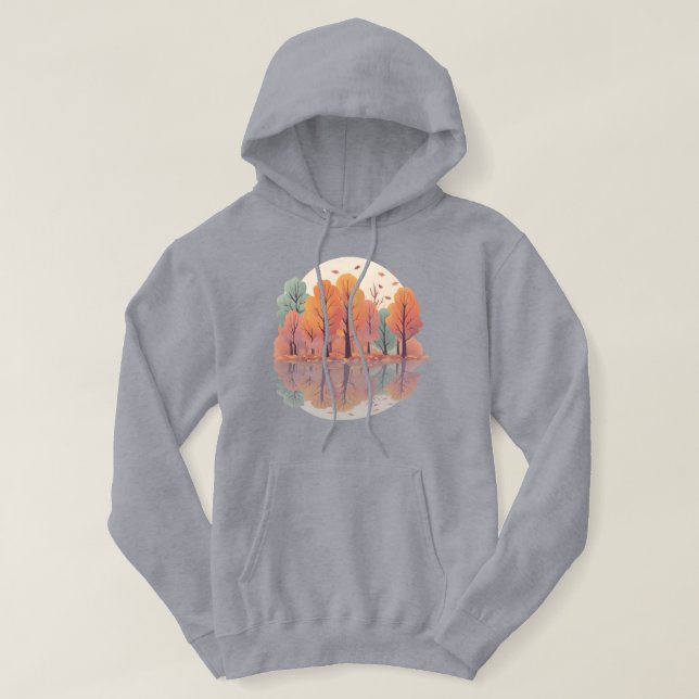 Fall inspirerad Hoody | Reflektioner från hösten Hoodie (Design framsida)