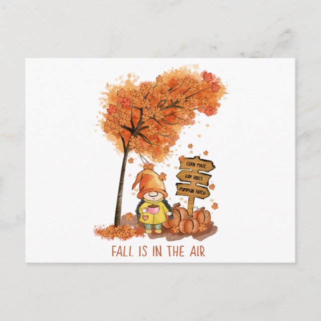 Fall Is In the Air Autumn Lover Gift  Helg Vykort (Framsida)