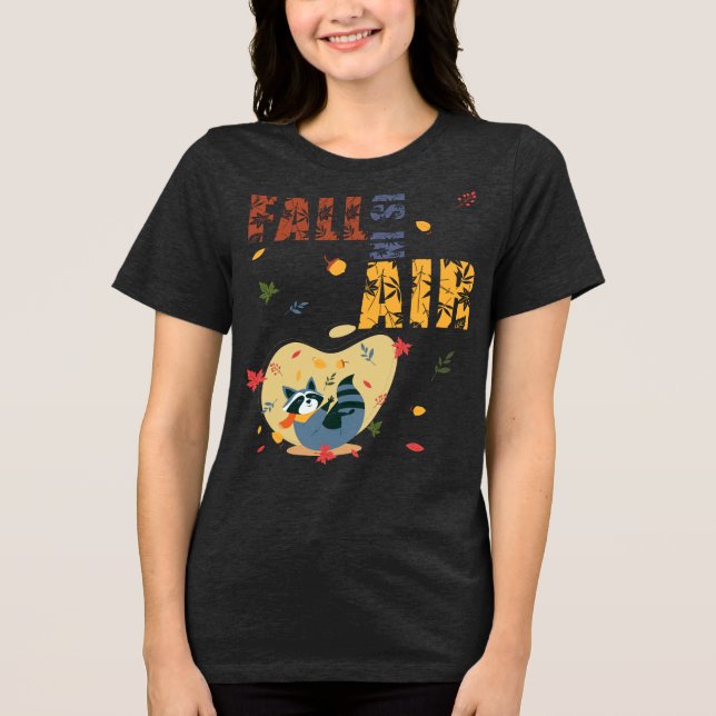 Fall Is in The Air Raccoon Autumn T Shirt (Framsida)