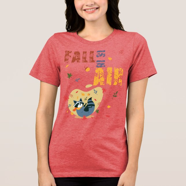 Fall Is in The Air Raccoon Autumn T Shirt (Framsida)