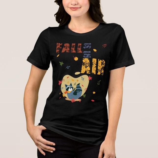 Fall Is in The Air Raccoon Autumn T Shirt (Framsida)