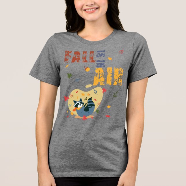 Fall Is in The Air Raccoon Autumn T Shirt (Framsida)