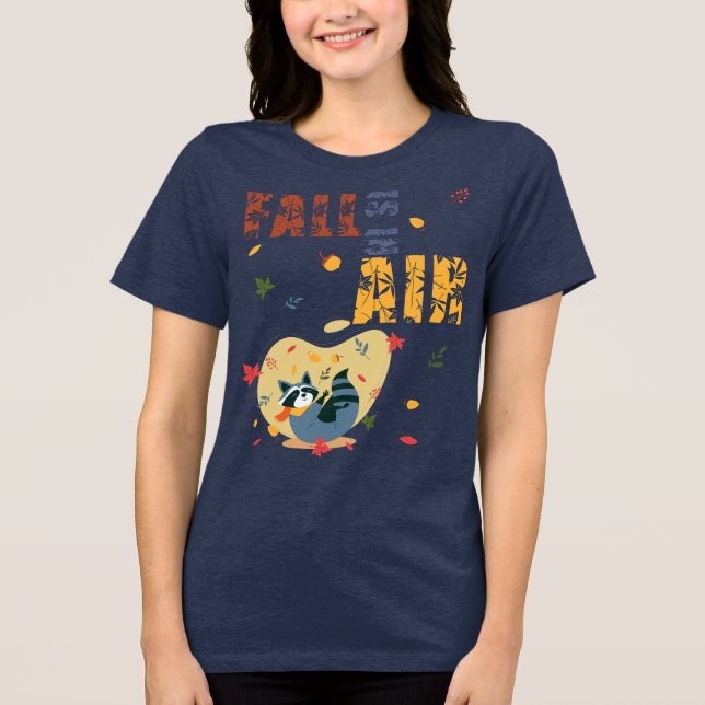Fall Is in The Air Raccoon Autumn T Shirt (Framsida)