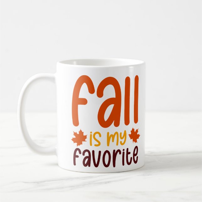 Fall Is My Favorite - Cozy Autumn Quote Design Kaffemugg (Vänster)