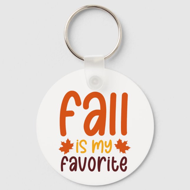 Fall Is My Favorite - Cozy Autumn Quote Design Nyckelring (Framsida)