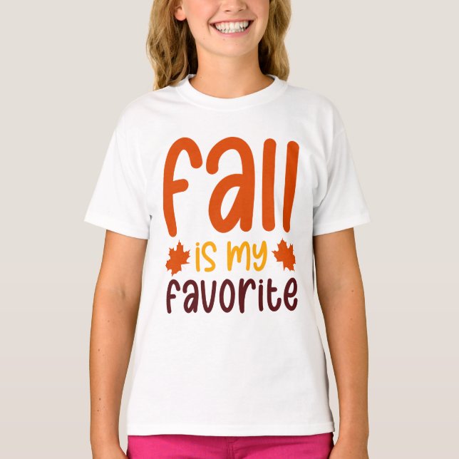 Fall Is My Favorite - Cozy Autumn Quote Design T Shirt (Framsida)