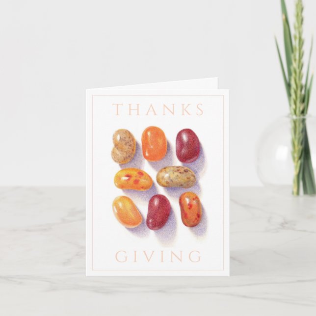 FALL JELLY BEANES Thanksgiving Note Card Helgkort (Framsida)
