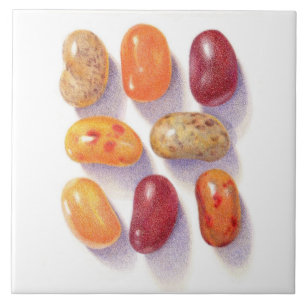 FALL JELLY BEANS 6x6 Ceramic Tile Kakelplatta