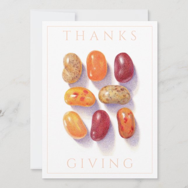 FALL JELLY BEANS Thanksgiving 5,5x7,5 Platt Kort (Framsida)
