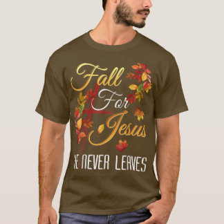Fall Jesus Han Lämnar aldrig Religiösan på hösten  T Shirt