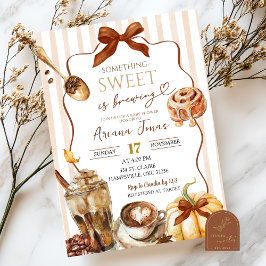 Fall-kaffe något sötat håller på att andas babysko inbjudningar