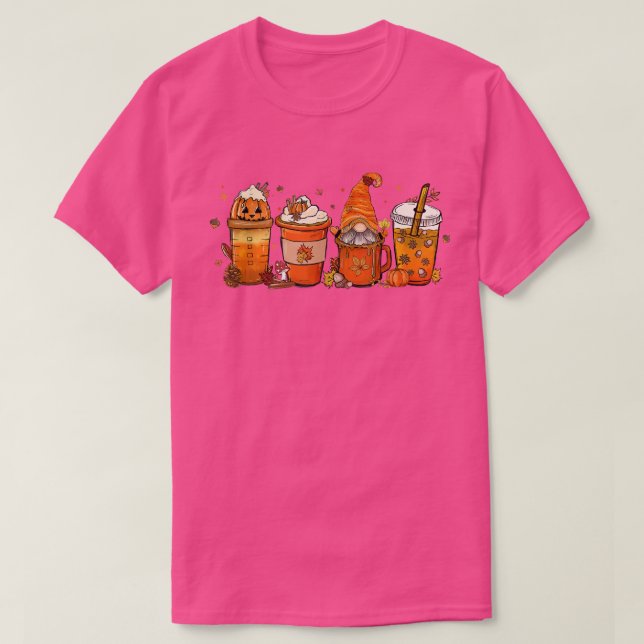 Fall Kaffepumpkin Spice Latte Iced Warm Mysigt Aut T Shirt (Design framsida)