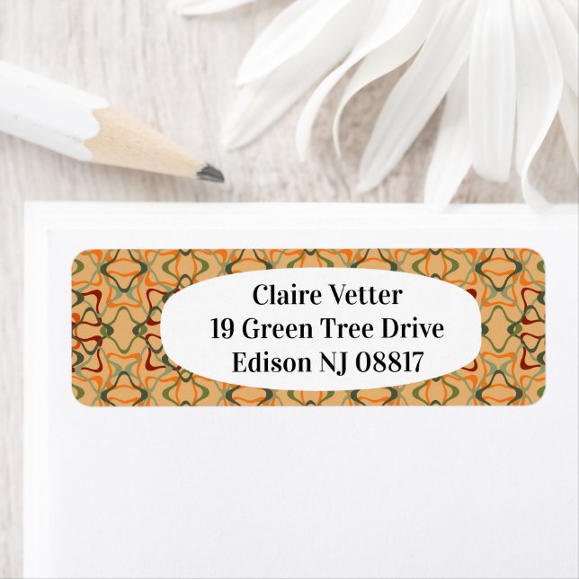 Fall Kaleidoscope Returadress Etikett (Insitu)