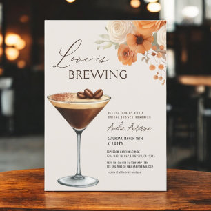 Fall Kärlek är Brewing Martini Möhippa Inbjudningar
