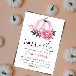 Fall Kärlek Rosa Pumpkin Rustic Möhippa Inbjudningar