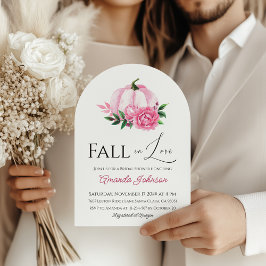 Fall Kärlek Rosa Pumpkin Rustic Möhippa Inbjudningar