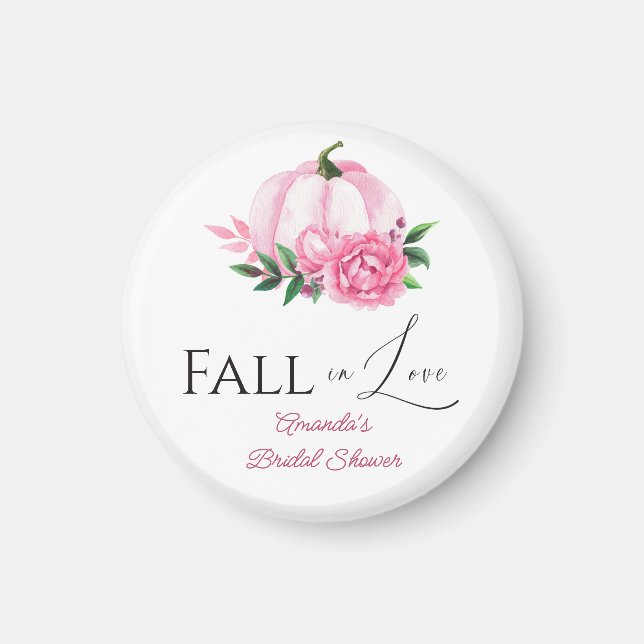 Fall Kärlek  Rosa Pumpkin Rustic Möhippa Magnet (Framsidan)