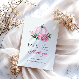 Fall Kärlek Rosa Pumpkin Rustic Möhippa Tack Kort