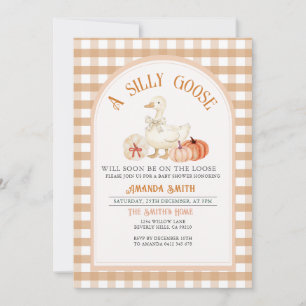 Fall Könsneutralt Fånig Goose Baby Shower Inbjudningar