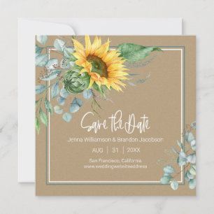 Fall Kraft Papper Solros Eucalyptus Spara Datumet