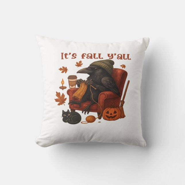 Fall Kråka - Det är Fall Y'all Art Kudde (Framsida)