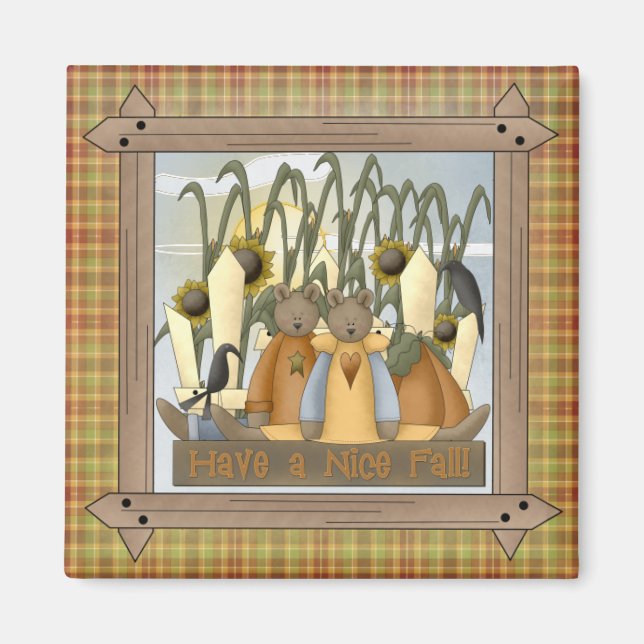 Fall Land Nalle Magnet (Framsidan)