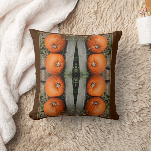 Fall Land Pumpkin Pair Abstrakt Kudde (Filt)