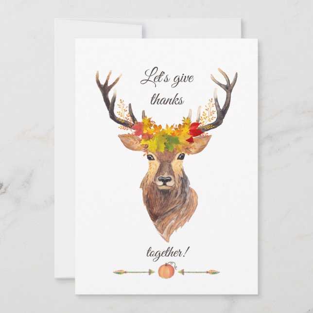 Fall Låt oss ge tack, Thanksgiving middag Inbjudningar (Framsida)