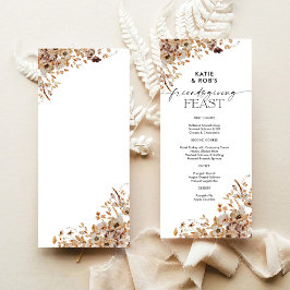 Fall Leaves Thanksgiving Dinner Flat Menu Meny