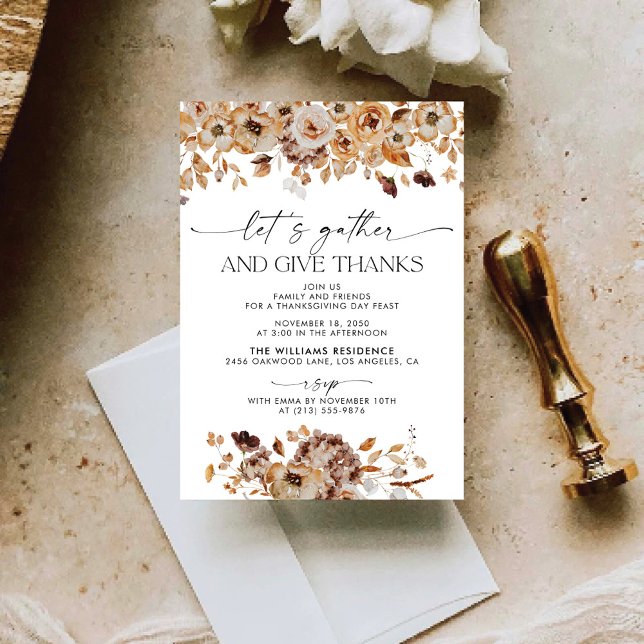 Fall Leaves Thanksgiving Dinner Invitation Inbjudningar (Skapare uppladdad)