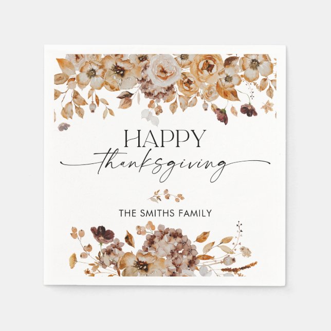 Fall Leaves Thanksgiving Dinner Paper Napkin Pappersservett (Framsidan)