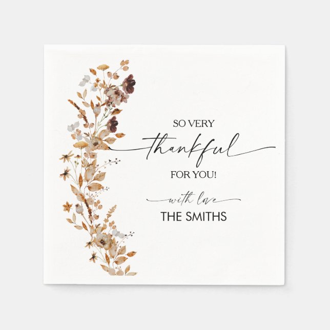 Fall Leaves Thanksgiving Dinner Paper Napkin Pappersservett (Framsidan)