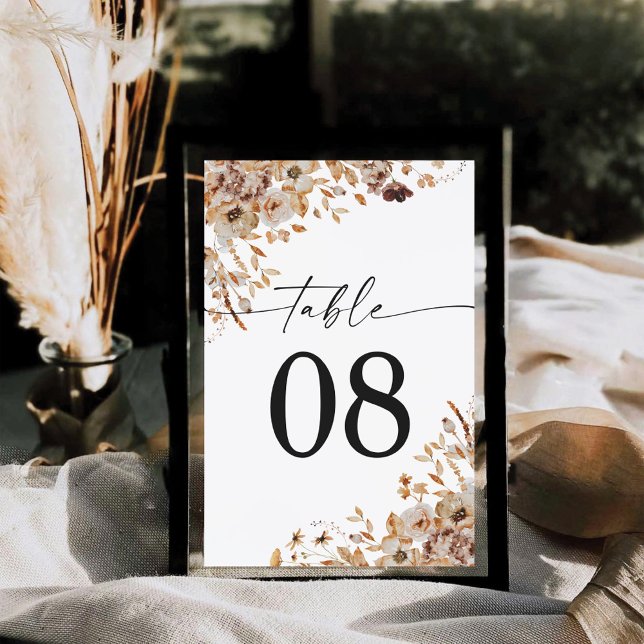 Fall Leaves Thanksgiving Dinner Table Card Bordsnummer (Skapare uppladdad)