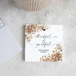 Fall Leaves Thanksgiving Dinner Underlägg Papper Kvadrat