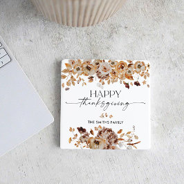 Fall Leaves Thanksgiving Dinner  Underlägg Papper Kvadrat