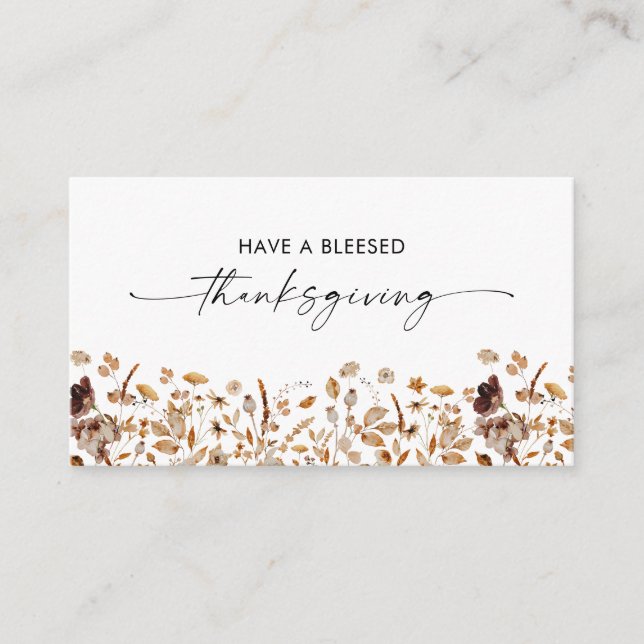 Fall Leaves Thanksgiving Enclosure Card Tilläggskort (Framsida)