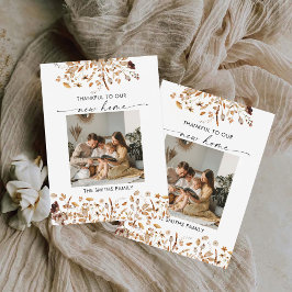 Fall Leaves Thanksgiving Flat Announcement Card Meddelande