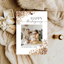 Fall Leaves Thanksgiving Flat Holiday Card Julkort