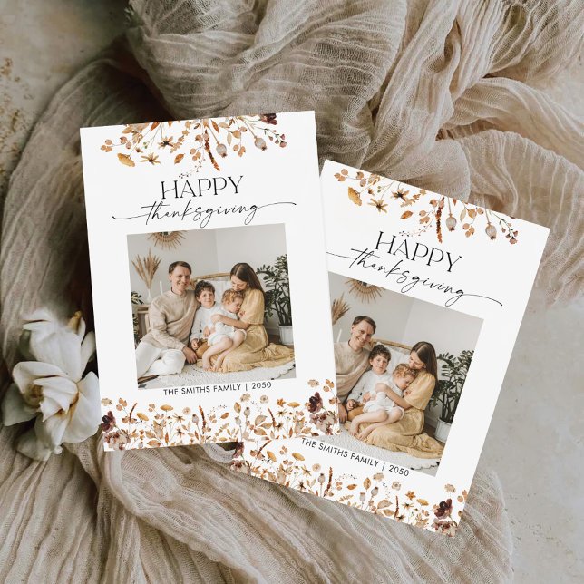 Fall Leaves Thanksgiving Flat Thank You Card Tack Kort (Skapare uppladdad)