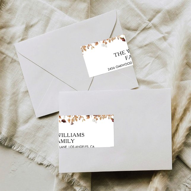 Fall Leaves Thanksgiving Return Address Label Adressetikett (Skapare uppladdad)