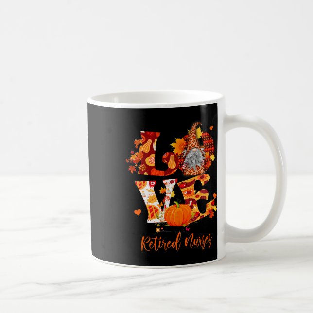 Fall Leopard Kärlek Gnome Retrött Nurses Thanksgiv Kaffemugg (Höger)