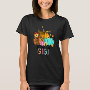 Fall Leopard Pstickkins Thankful Gigi Thanksgi T Shirt