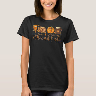 Fall Leopard Pumpkin Blsed Thankful Woman Tack T Shirt