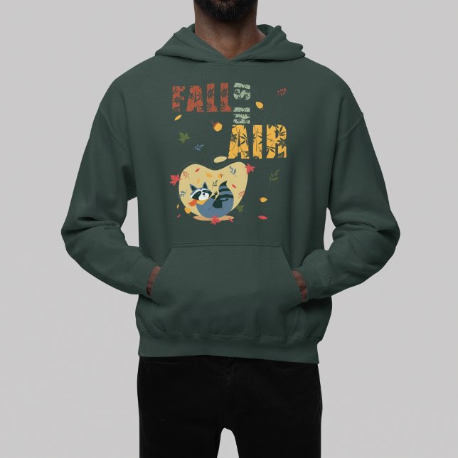 Fall ligger i Luft med att byta Raccoon Hoodie (Fall Is In Air With Swinging Raccoon Hoodie)